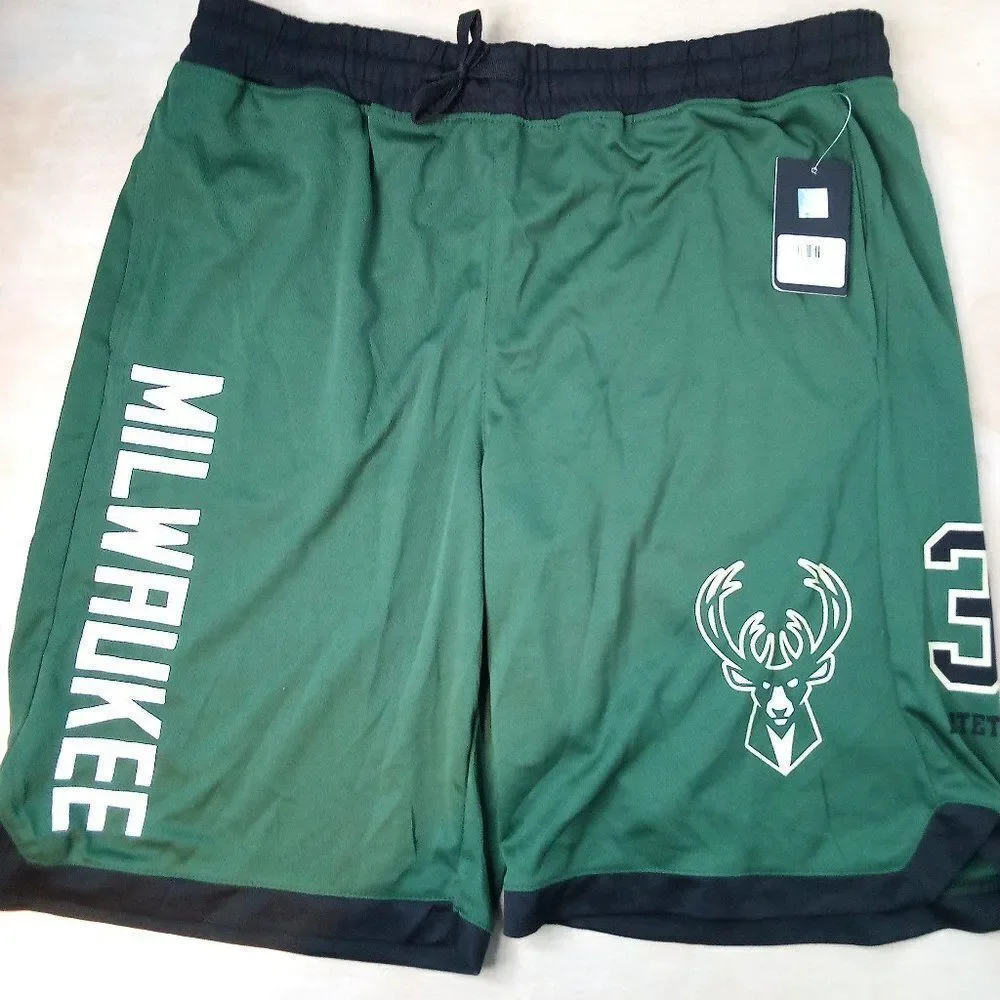 NWT NBA Milwaukee Bucks Giannis Antetekounmpo Athletic Shorts Basketball
